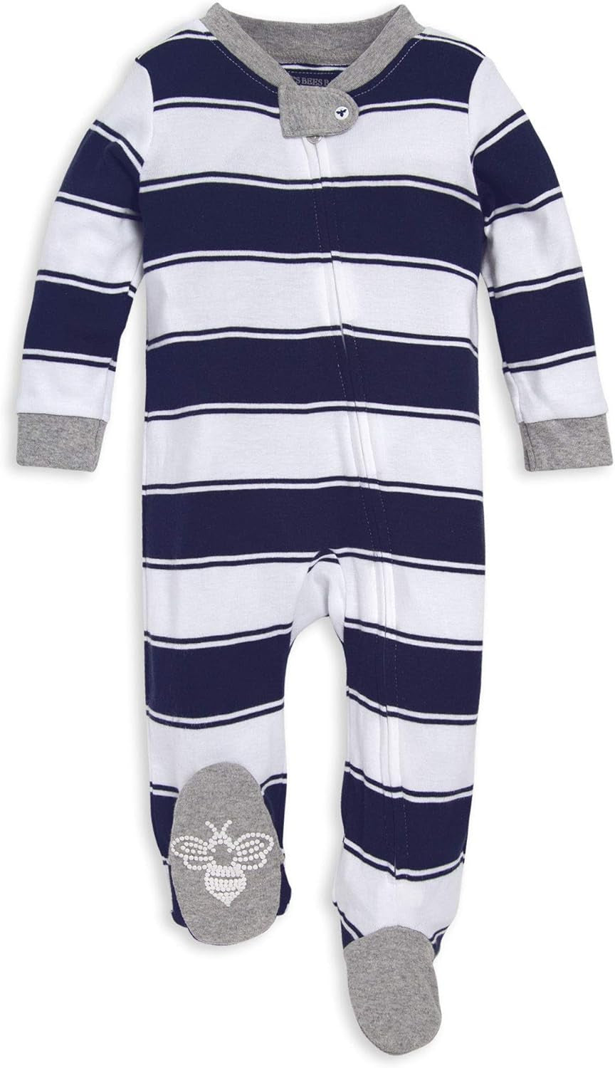 Boys' Sleep and Play Pjs, 100% Organic Cotton One-Piece Zip Front Romper Jumpsuit Pajamas