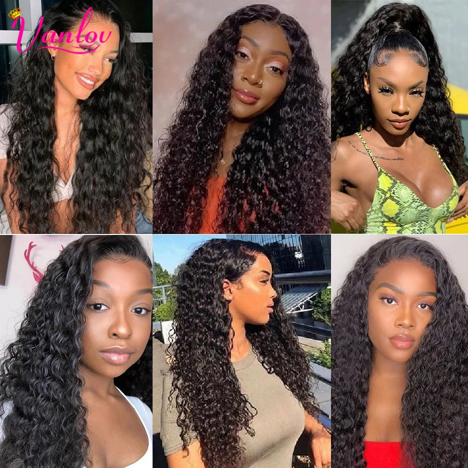 Hair Water Wave Human Hair Bundles with Closure 4 Pcs/Lot Peruvian Hair 4 Bundles with Closure Remy Hair Extension Weave